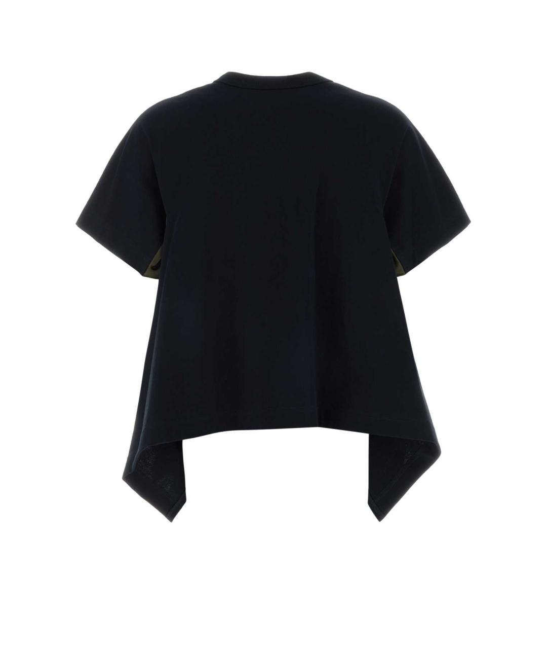 SACAI Темно-синяя хлопковая футболка, фото 2