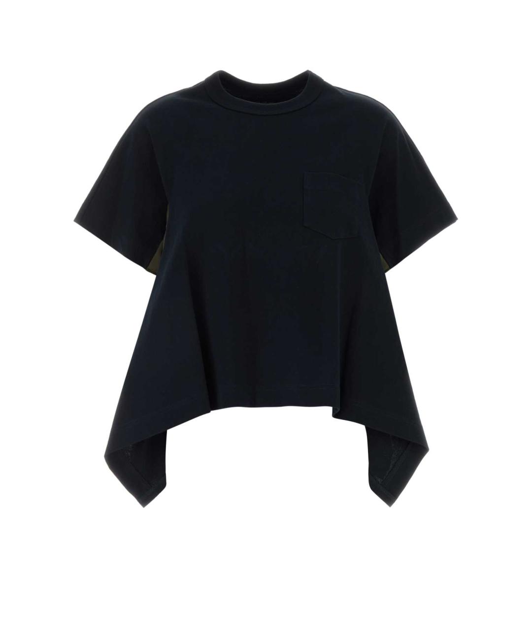 SACAI Темно-синяя хлопковая футболка, фото 1
