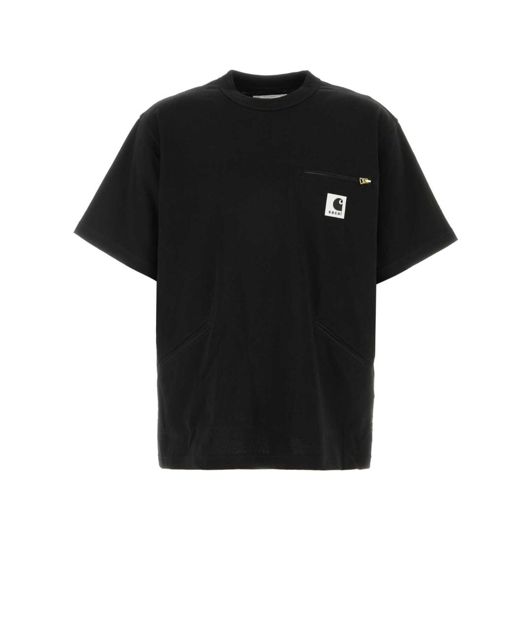 SACAI Черная хлопковая футболка, фото 1