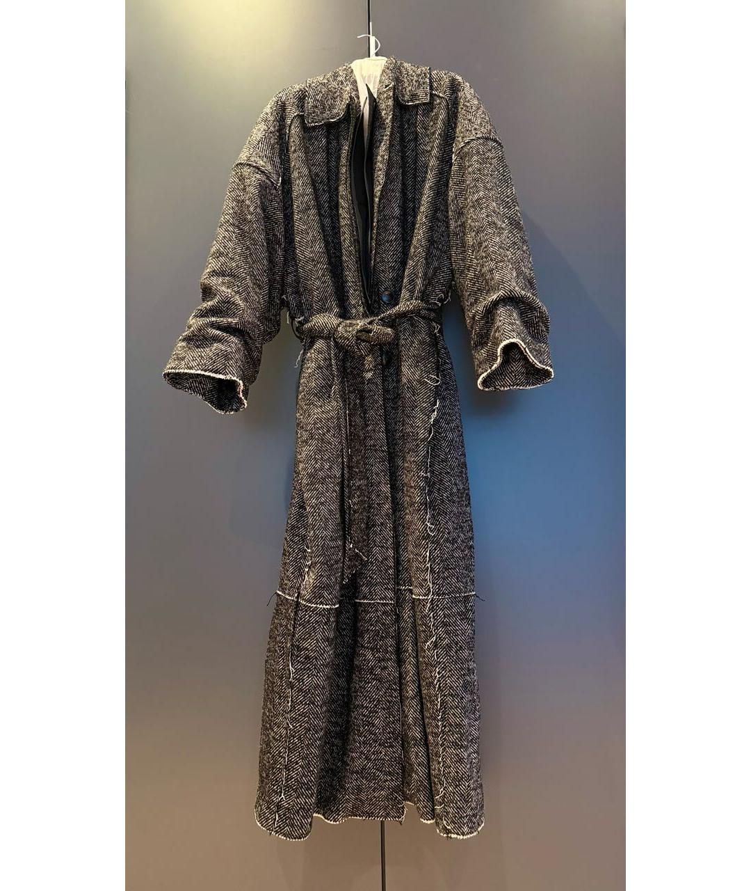 PERVERT Серое шерстяное пальто, фото 9