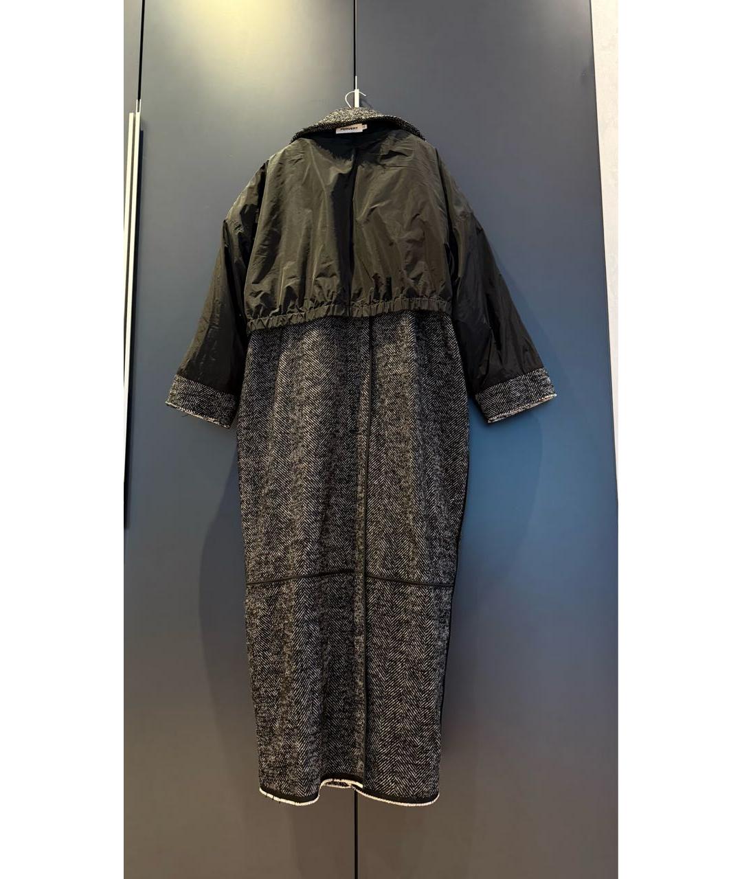 PERVERT Серое шерстяное пальто, фото 5