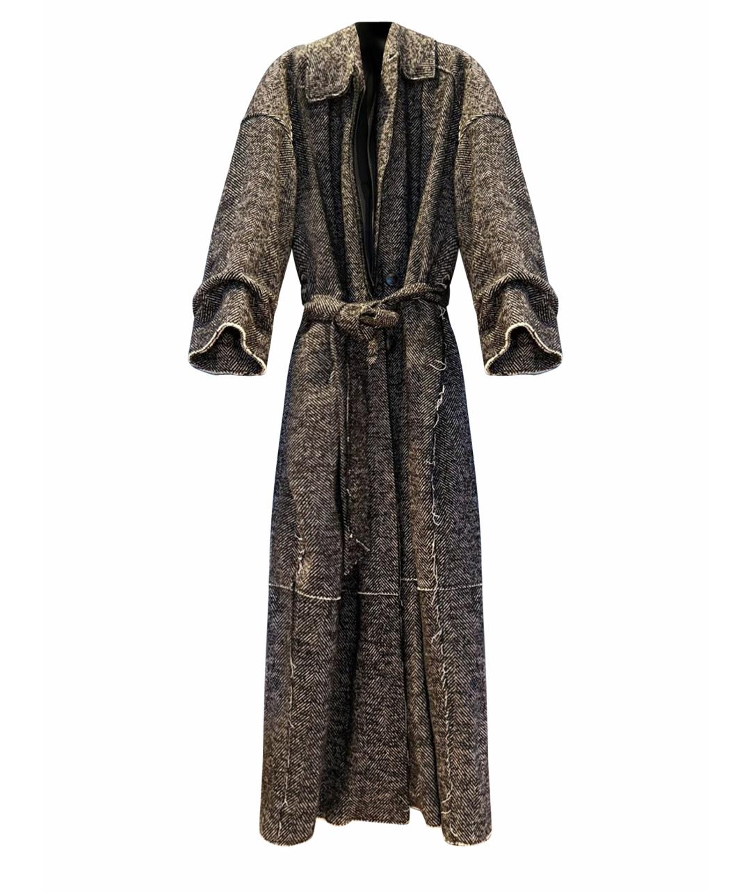 PERVERT Серое шерстяное пальто, фото 1