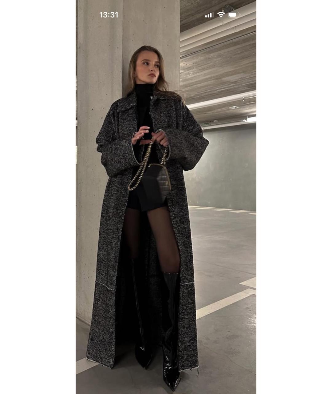 PERVERT Серое шерстяное пальто, фото 6