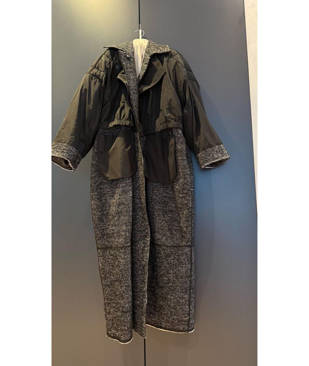 PERVERT Серое шерстяное пальто, фото 4