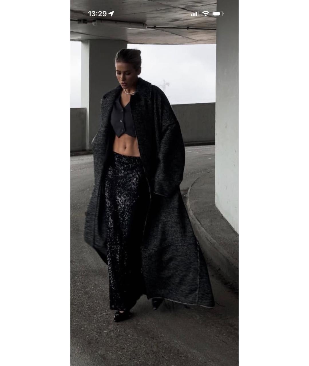 PERVERT Серое шерстяное пальто, фото 8