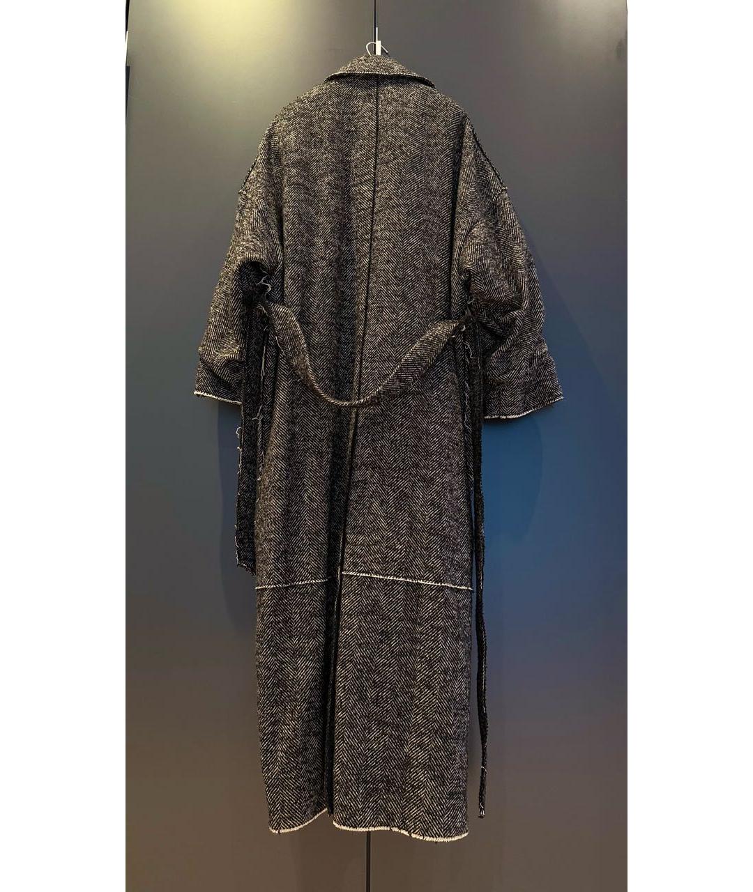 PERVERT Серое шерстяное пальто, фото 2