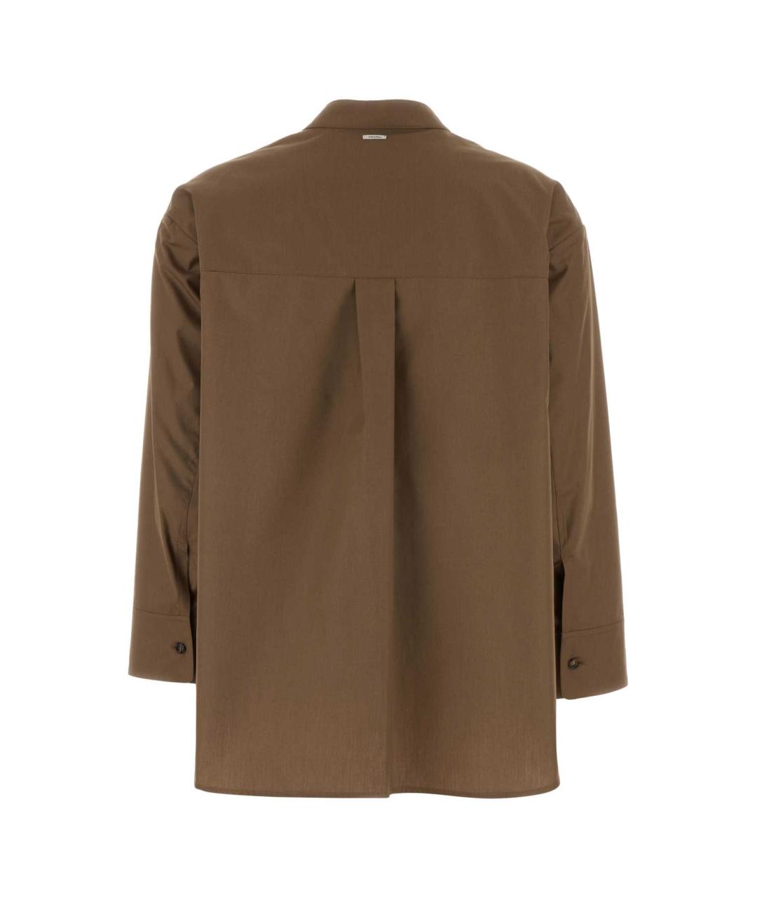 'S MAX MARA Коричневая хлопковая рубашка, фото 2