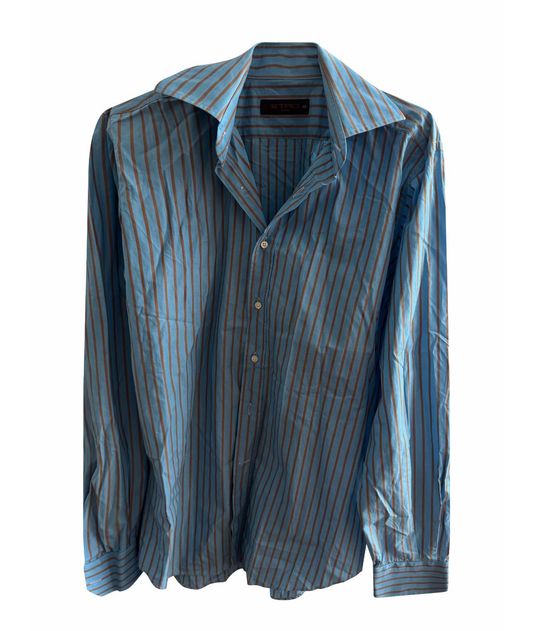 ETRO Бирюзовая хлопковая классическая рубашка, фото 1