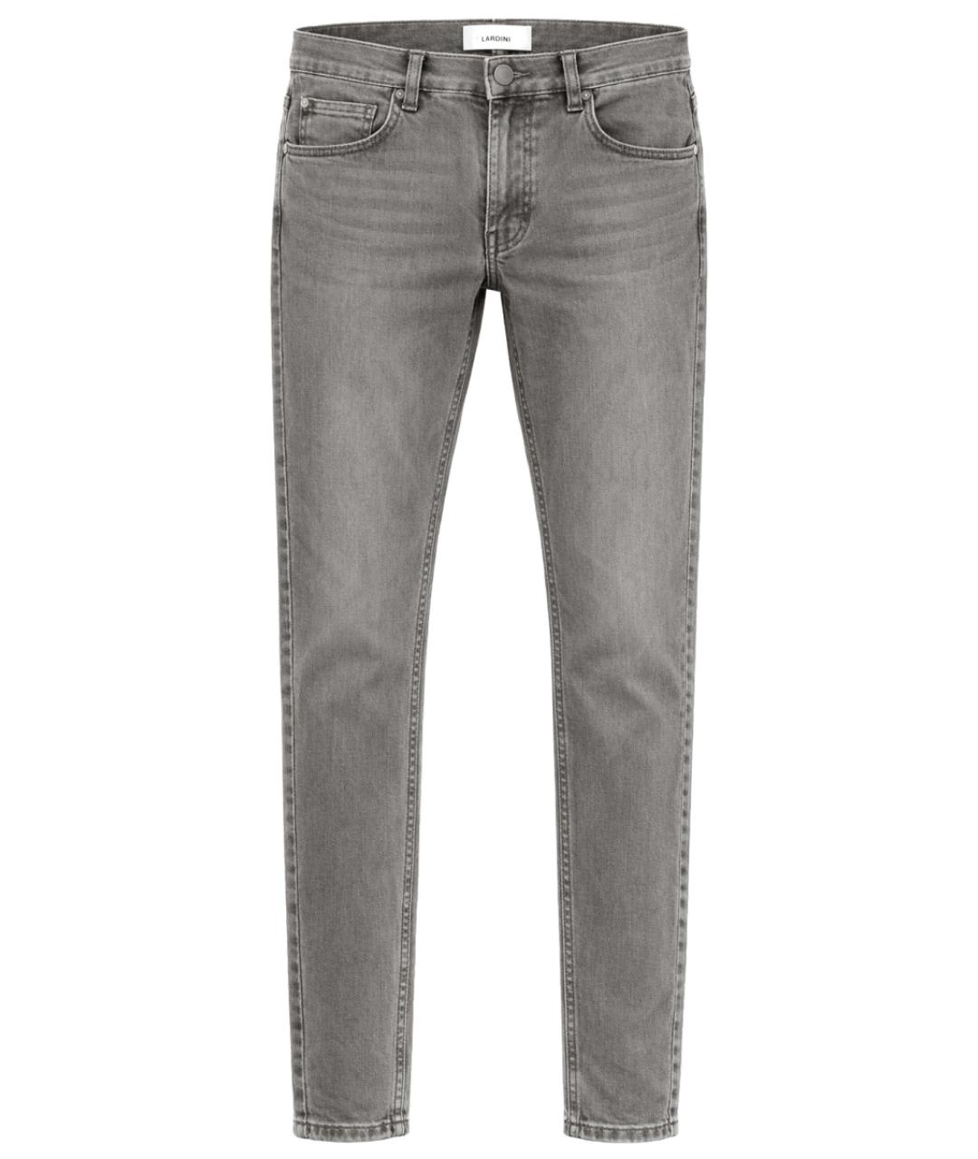 LARDINI Серые хлопковые джинсы скинни, фото 1