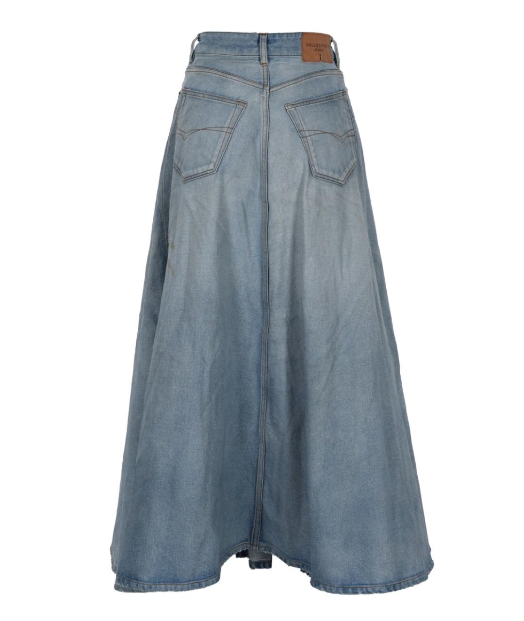 BALENCIAGA Голубая хлопковая юбка макси, фото 2
