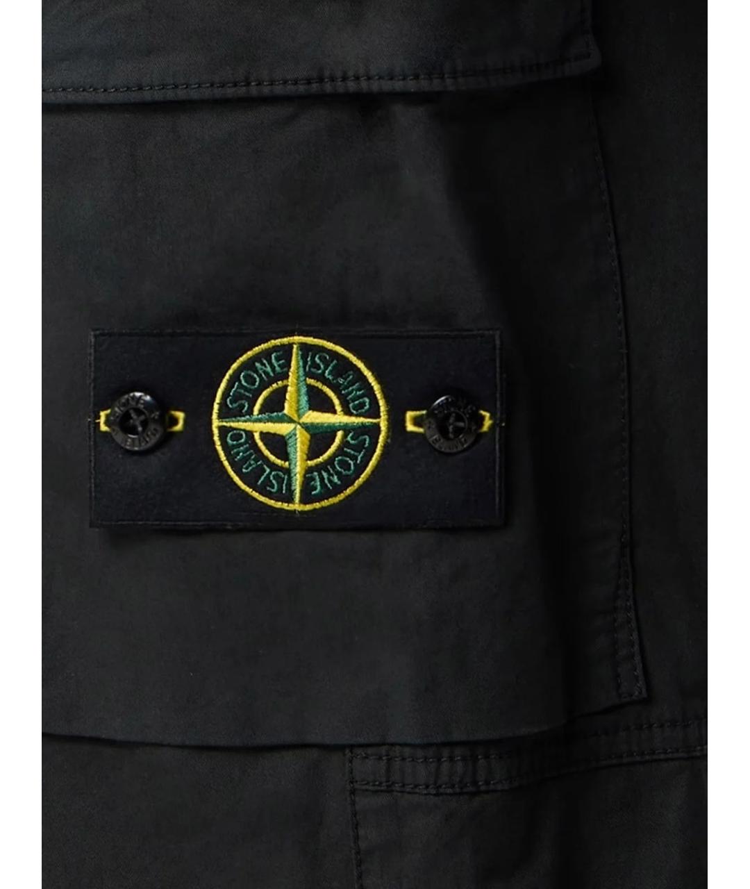 STONE ISLAND Черные хлопковые повседневные брюки, фото 3