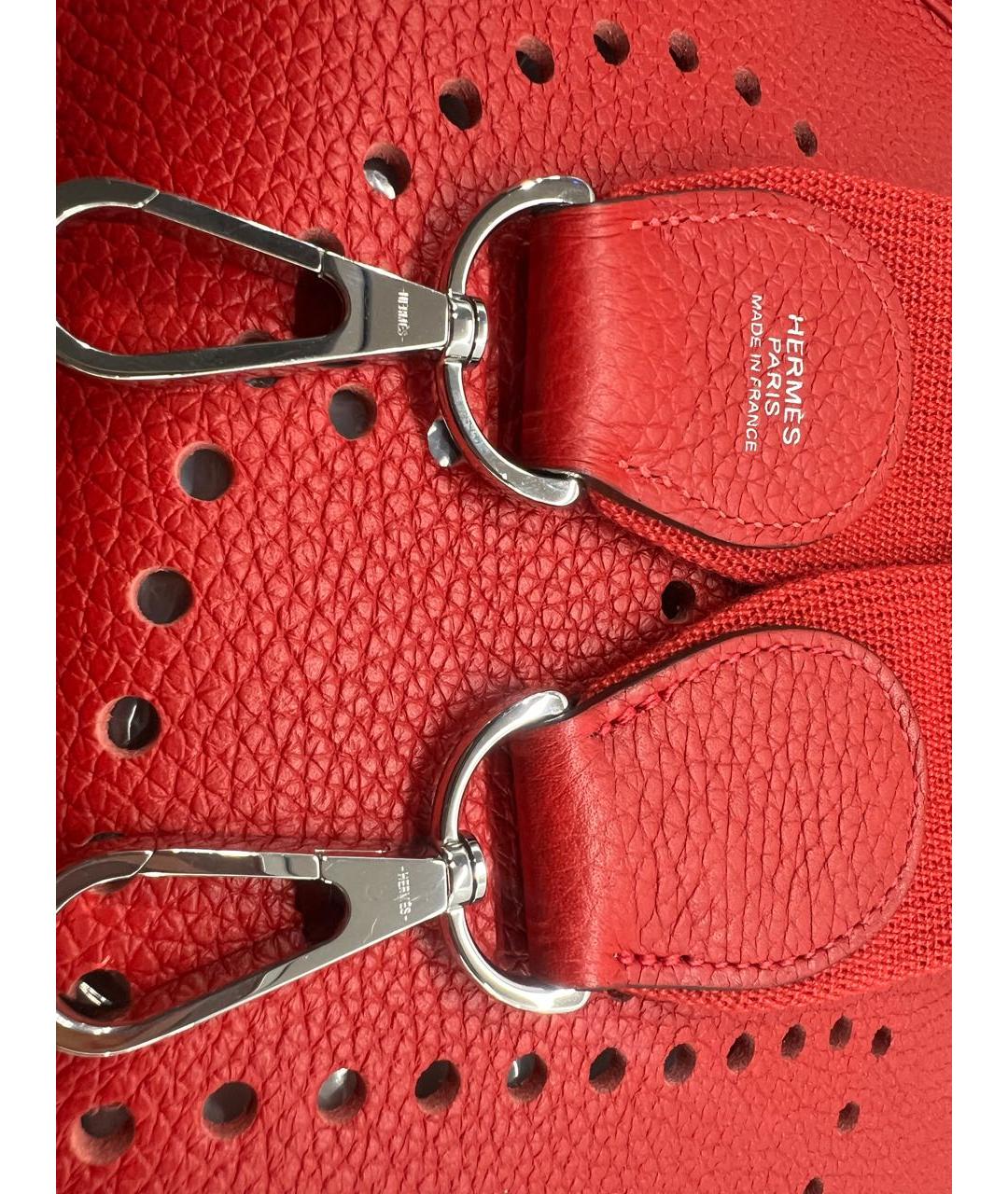 HERMES Красная кожаная сумка через плечо, фото 6