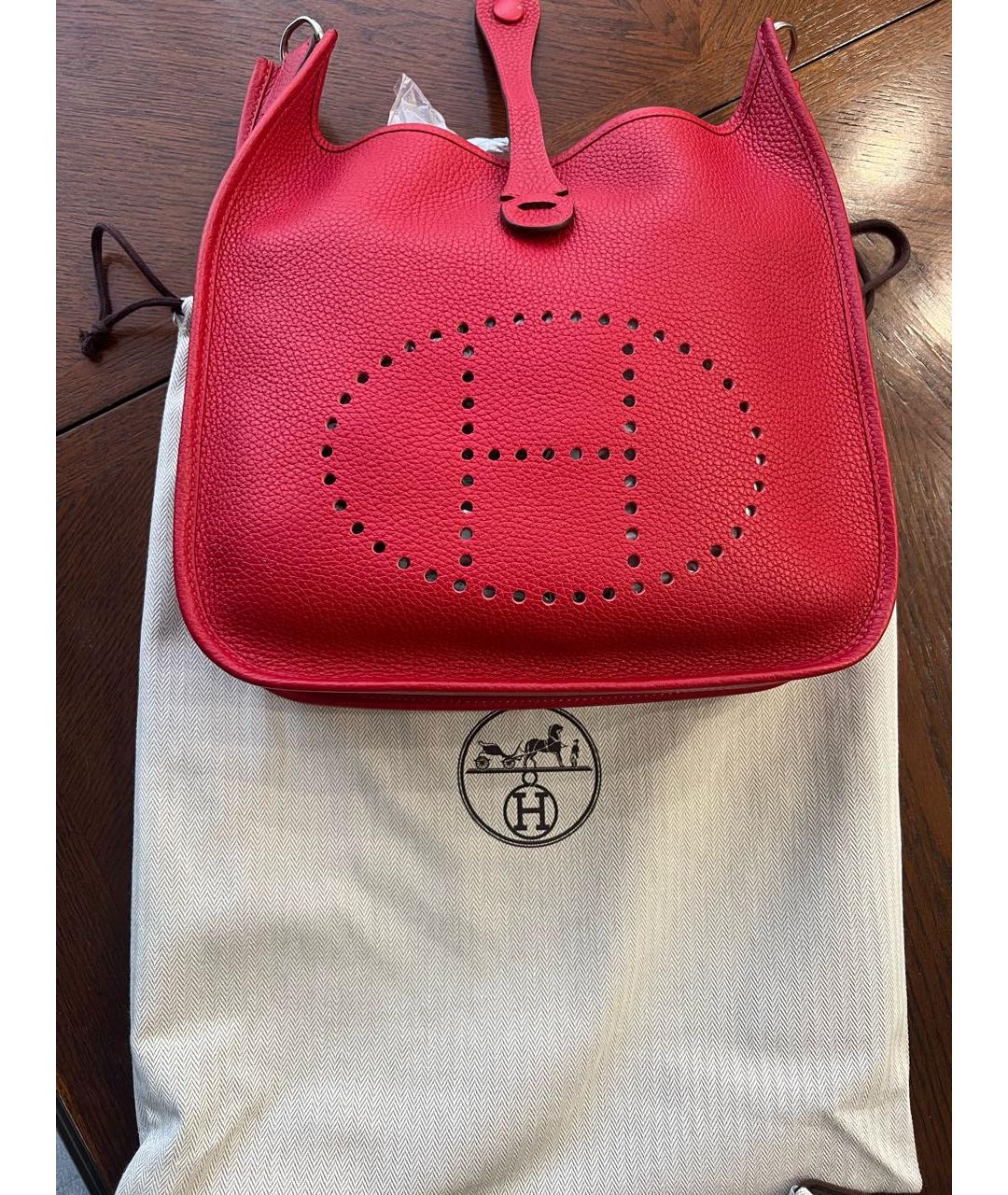 HERMES Красная кожаная сумка через плечо, фото 7