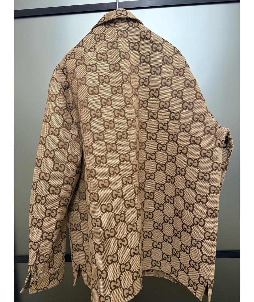 GUCCI Коричневая хлопко-шелковая кэжуал рубашка, фото 2