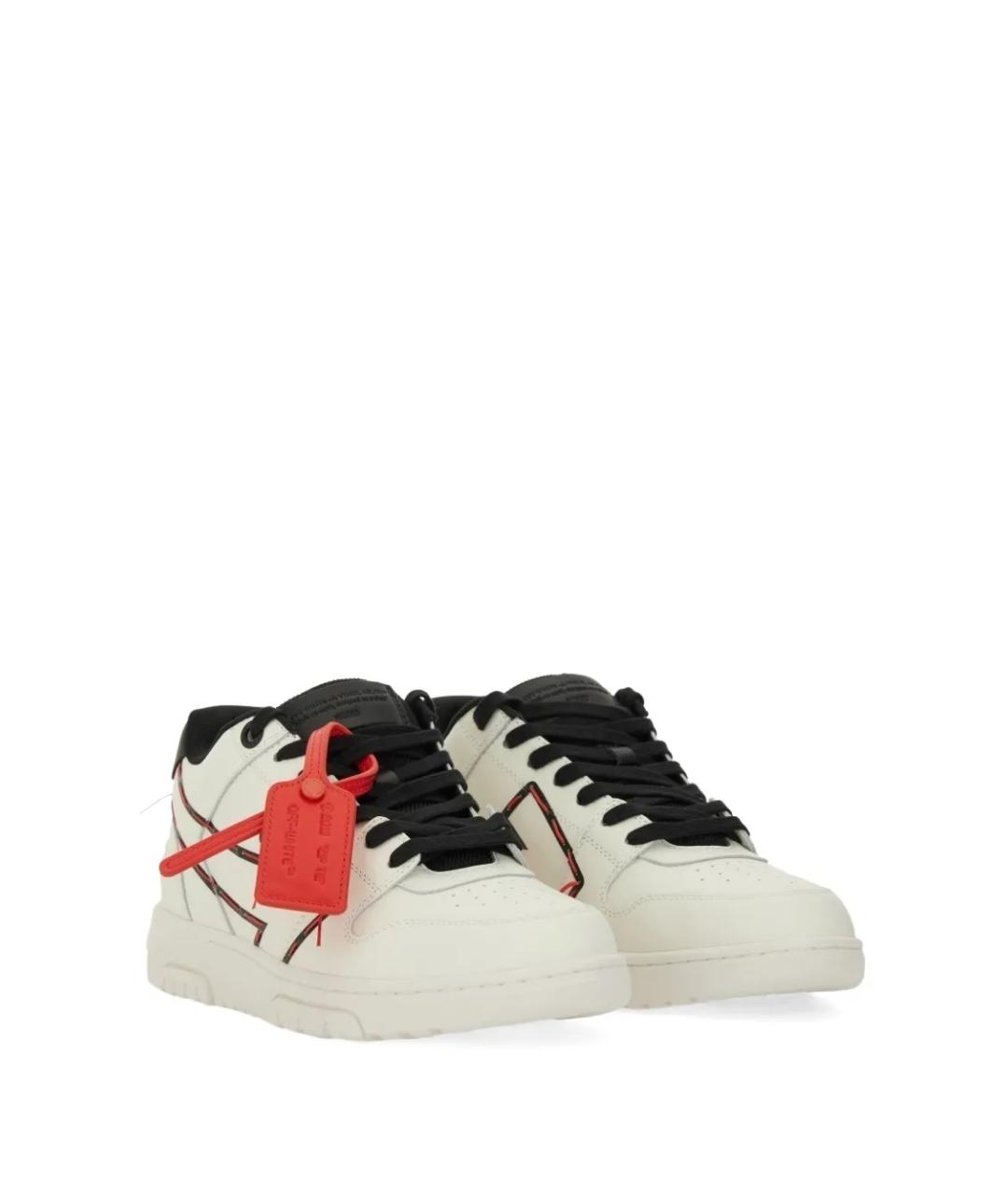 OFF-WHITE Белые кожаные низкие кроссовки / кеды, фото 4