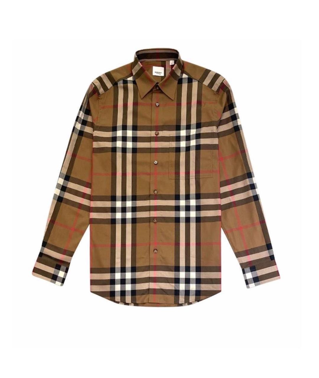 BURBERRY Коричневая хлопковая кэжуал рубашка, фото 1