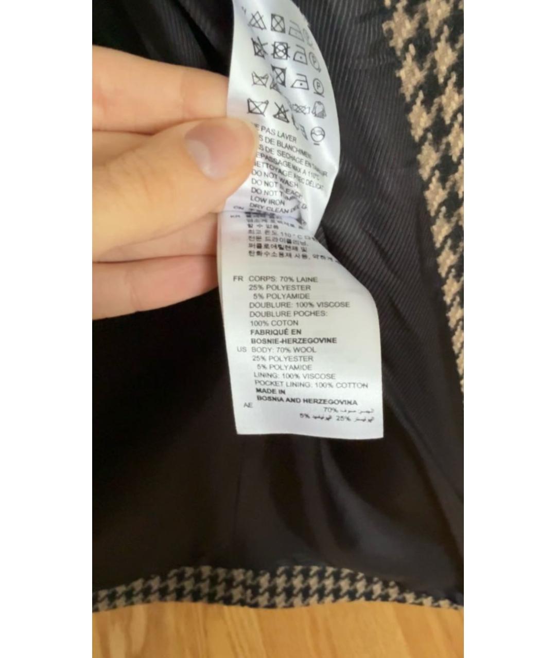 SANDRO Коричневый шерстяной жакет/пиджак, фото 4