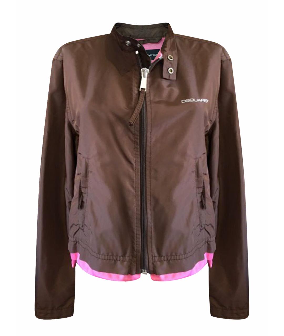 DSQUARED2 Коричневая полиэстеровая куртка, фото 1