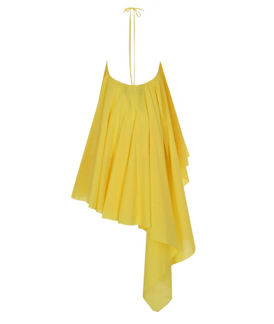 JACQUEMUS Желтое хлопковое коктейльное платье, фото 2