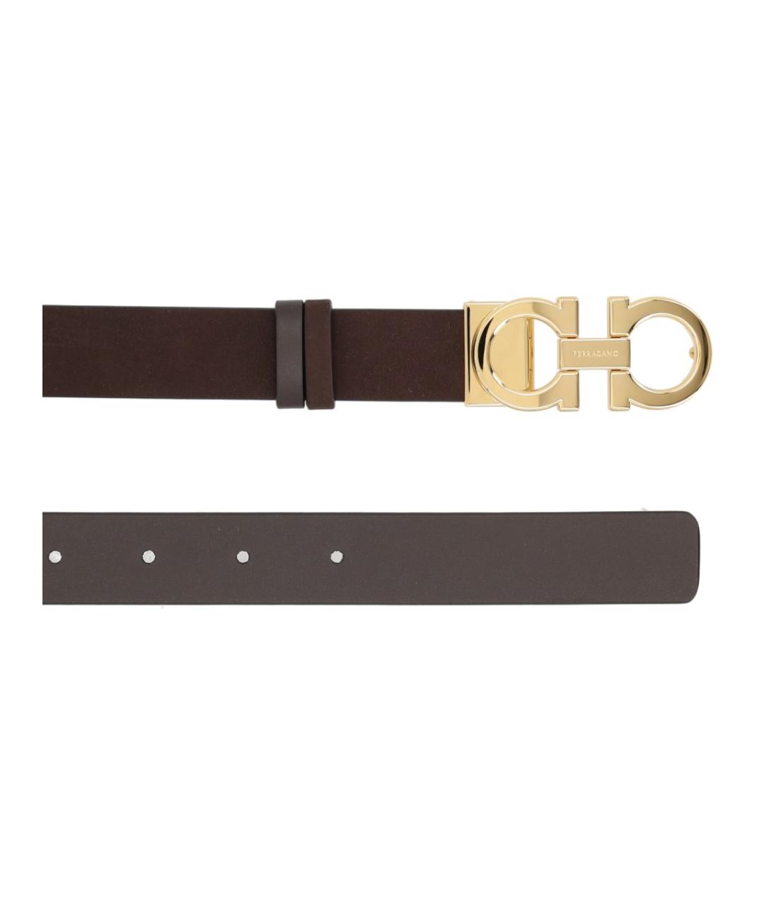FERRAGAMO Коричневый кожаный ремень, фото 2