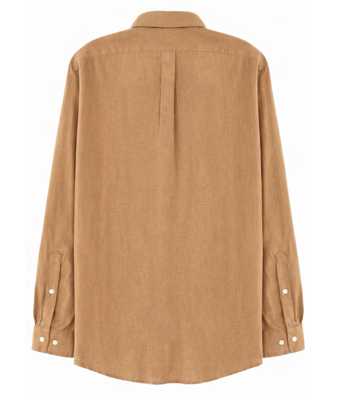 POLO RALPH LAUREN Коричневая льняная кэжуал рубашка, фото 2
