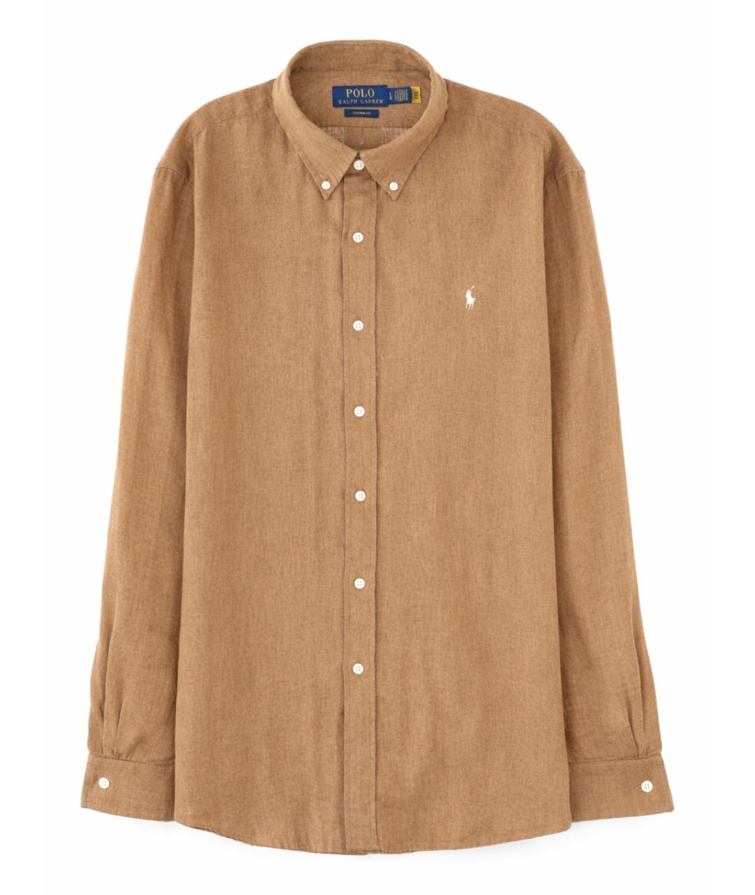 POLO RALPH LAUREN Коричневая льняная кэжуал рубашка, фото 1