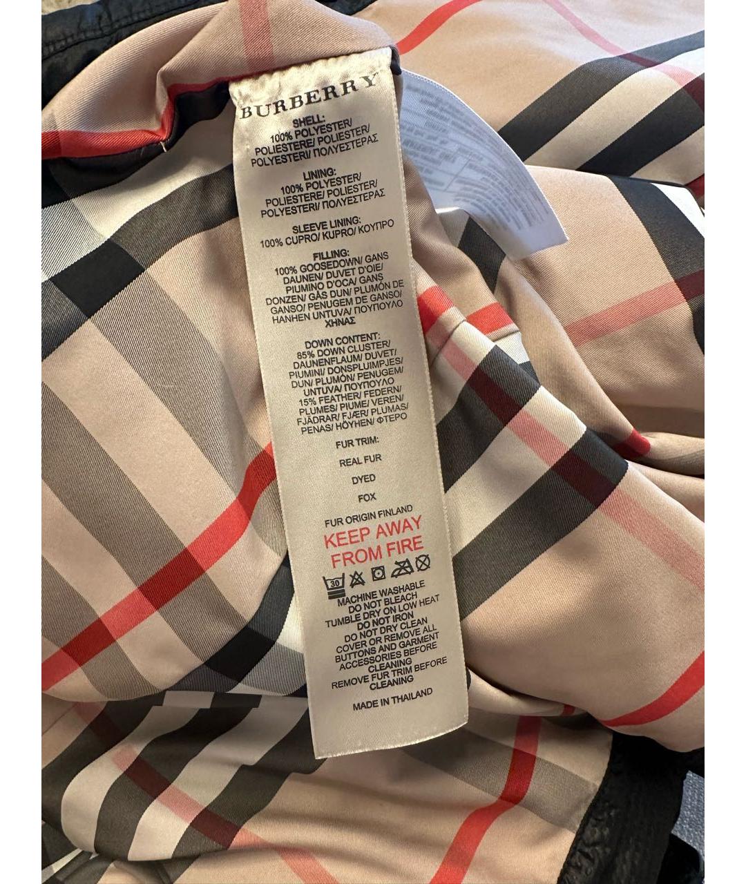 BURBERRY Черный пуховик, фото 4