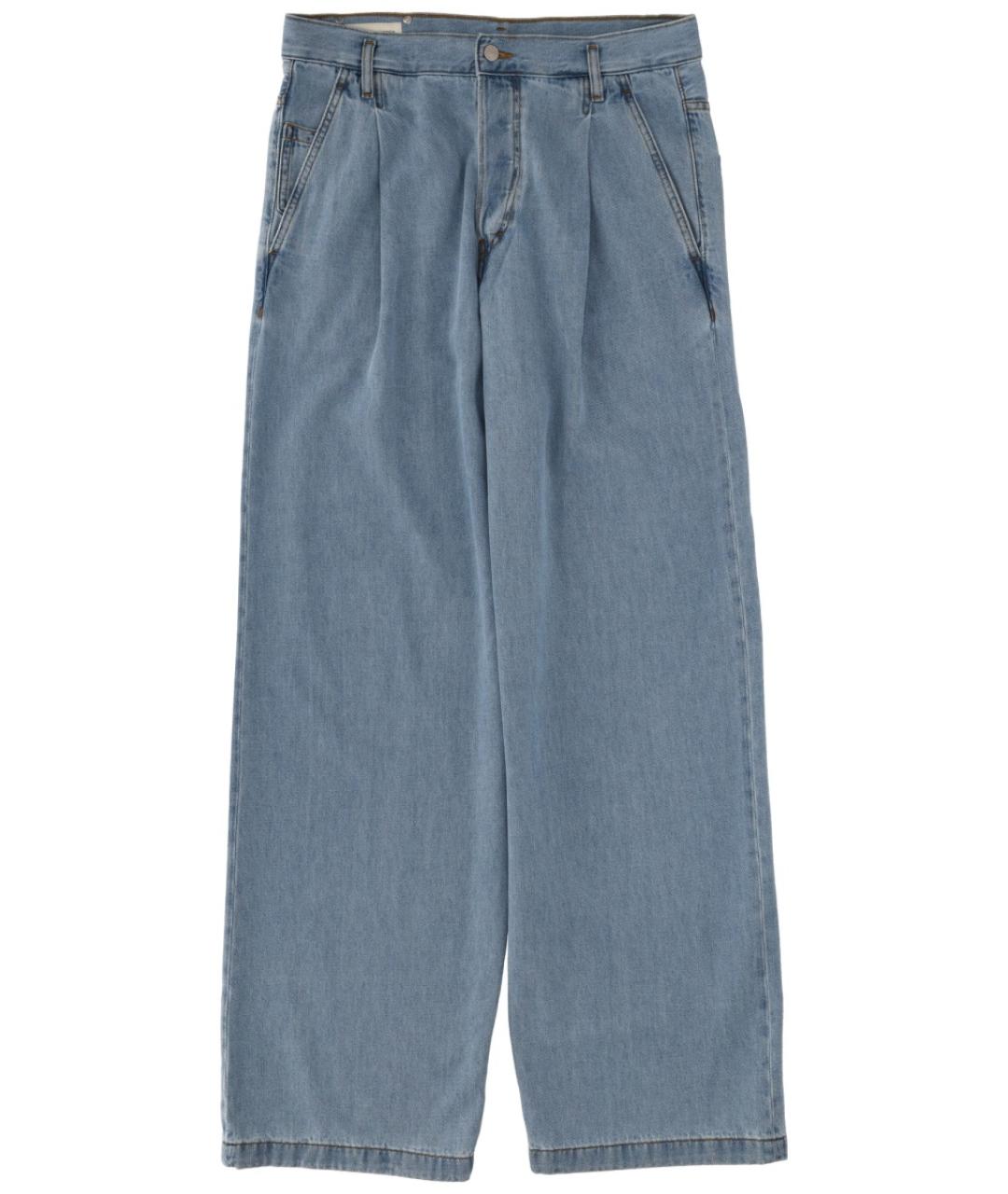 DRIES VAN NOTEN Голубые хлопковые прямые джинсы, фото 1