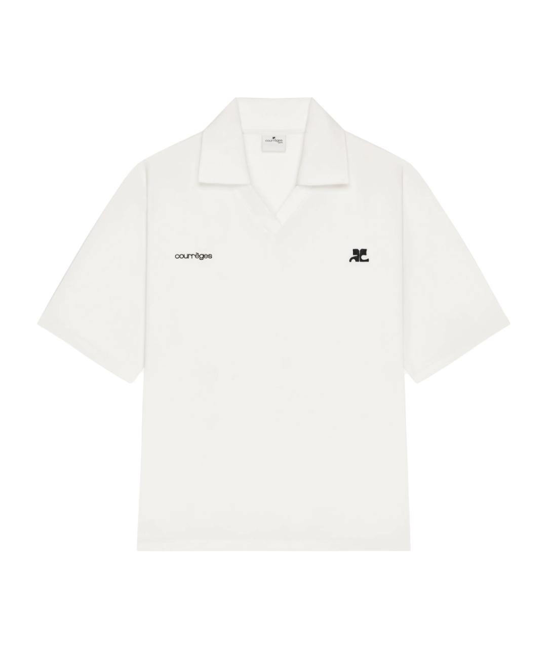 COURREGES Белая полиэстеровая футболка, фото 1