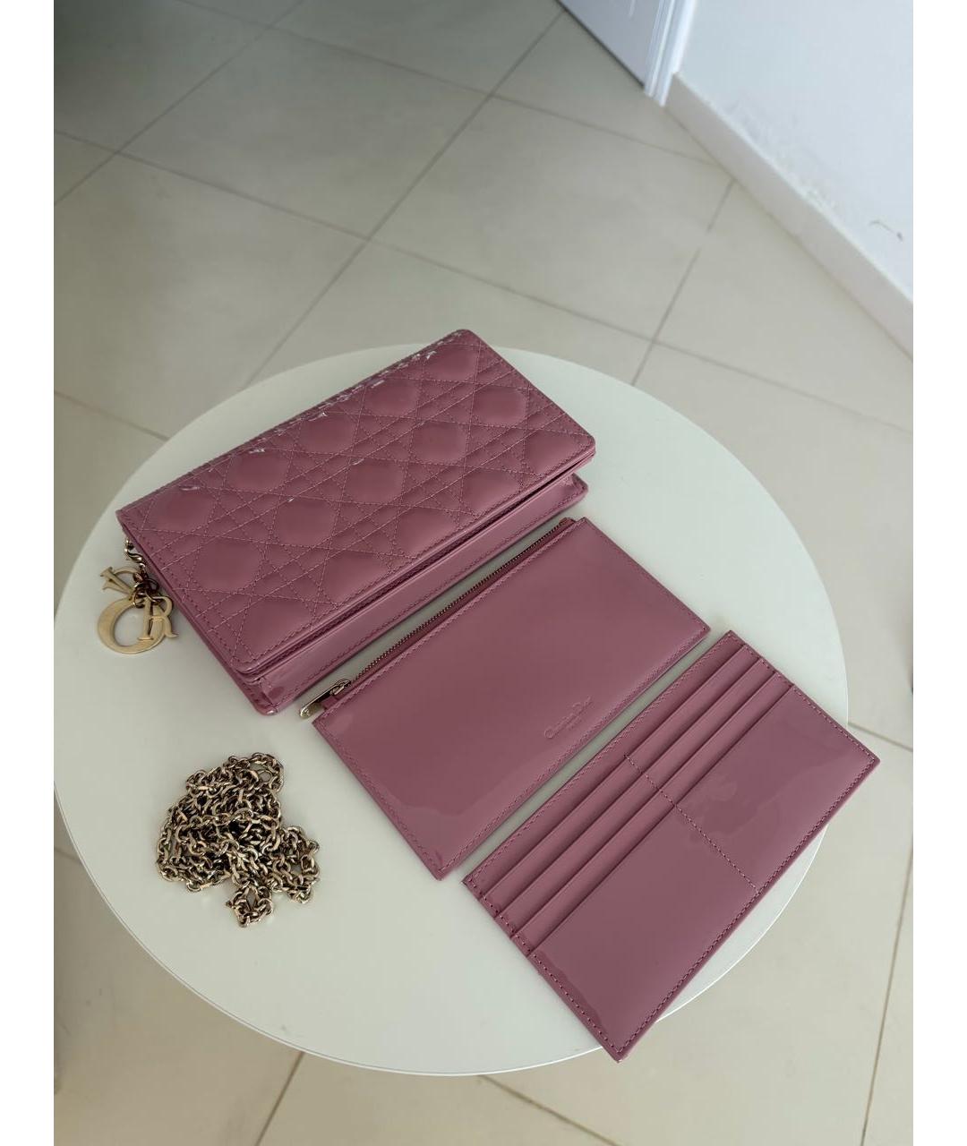 CHRISTIAN DIOR Розовая сумка через плечо из лакированной кожи, фото 6