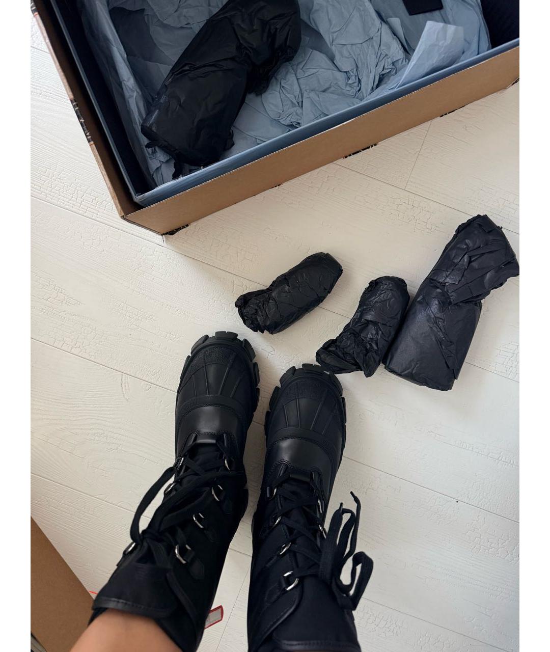 PRADA Черные текстильные ботинки, фото 3