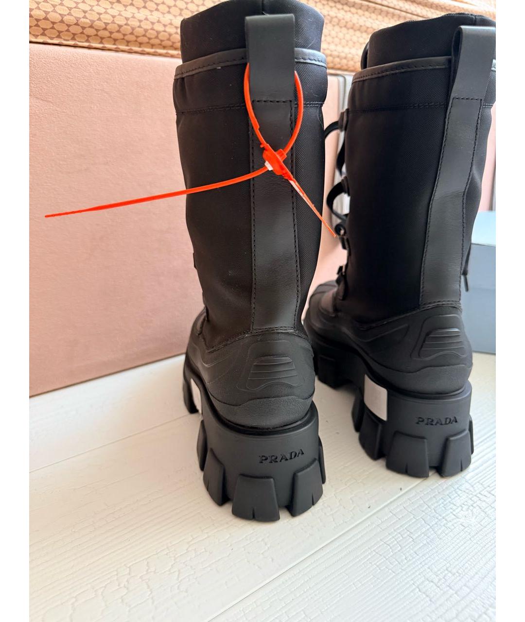 PRADA Черные текстильные ботинки, фото 4