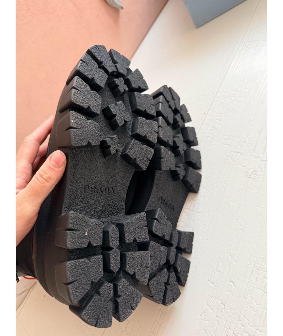 PRADA Черные текстильные ботинки, фото 5