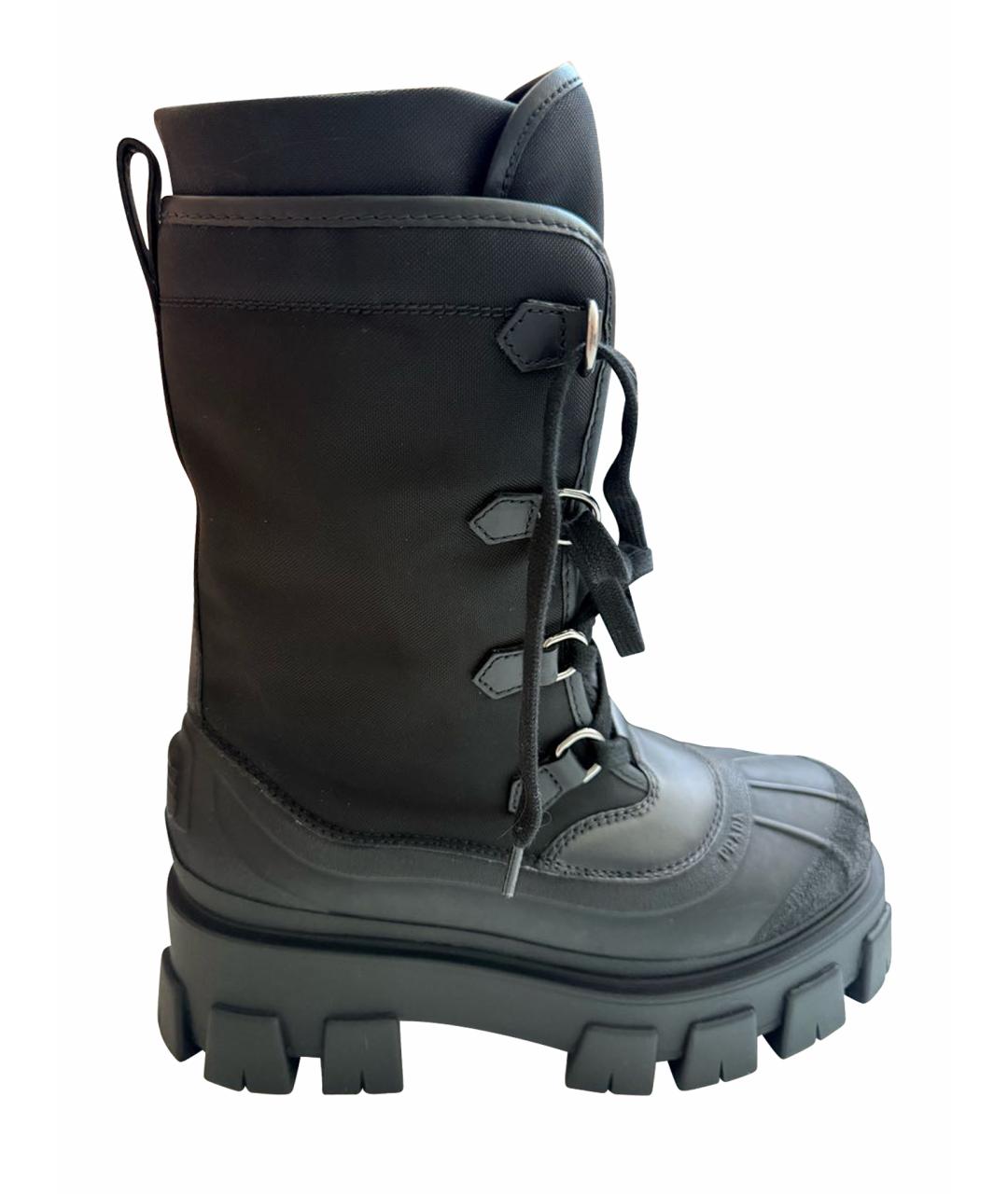 PRADA Черные текстильные ботинки, фото 1