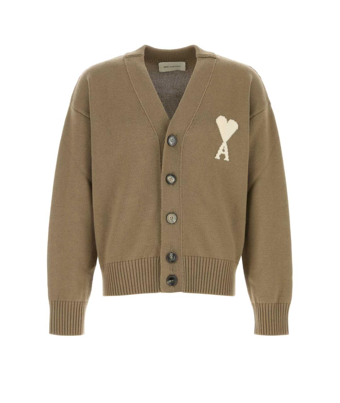 Ami Paris Коричневый шерстяной кардиган, фото 1