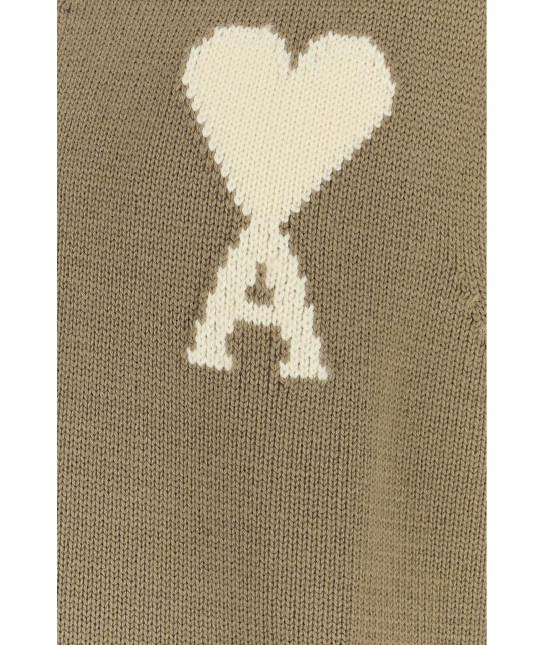 Ami Paris Коричневый шерстяной кардиган, фото 3