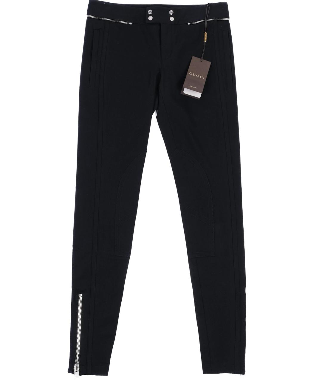 GUCCI Черные хлопко-эластановые брюки узкие, фото 6