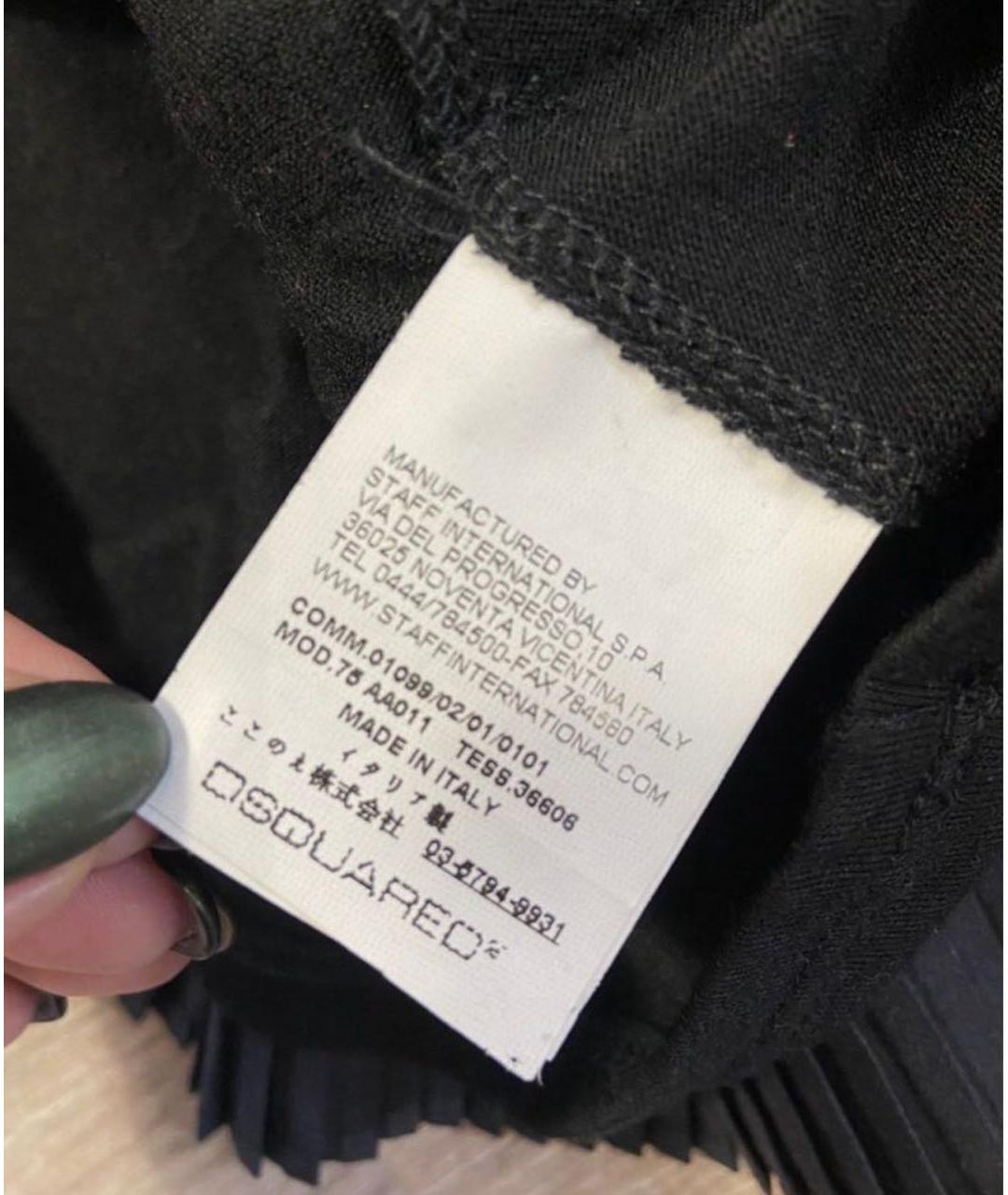 DSQUARED2 Черное хлопковое повседневное платье, фото 6