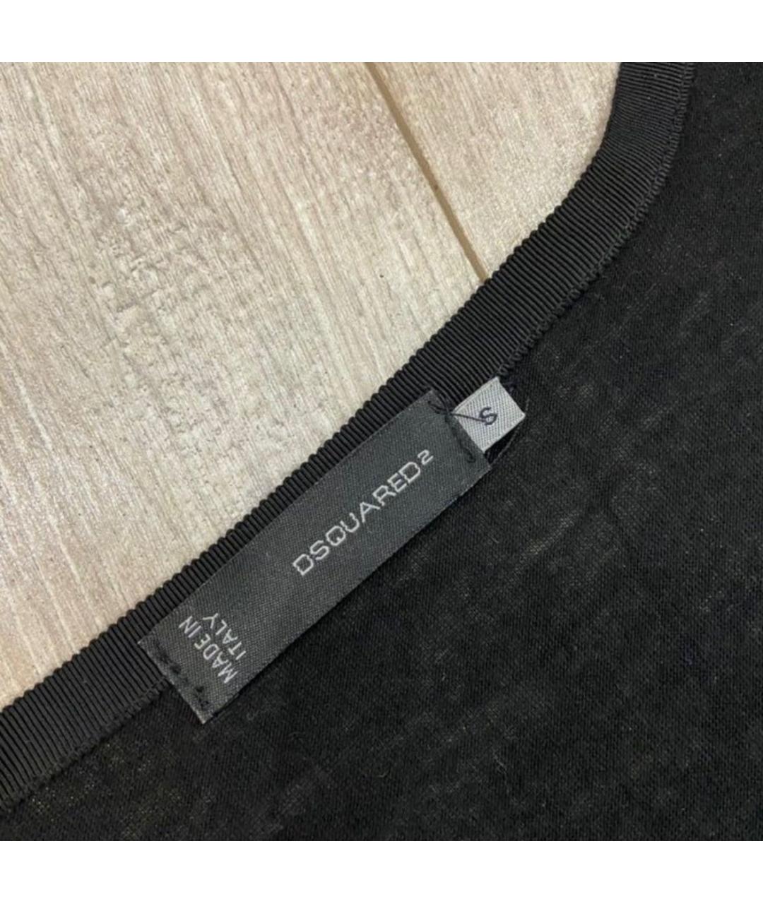 DSQUARED2 Черное хлопковое повседневное платье, фото 3