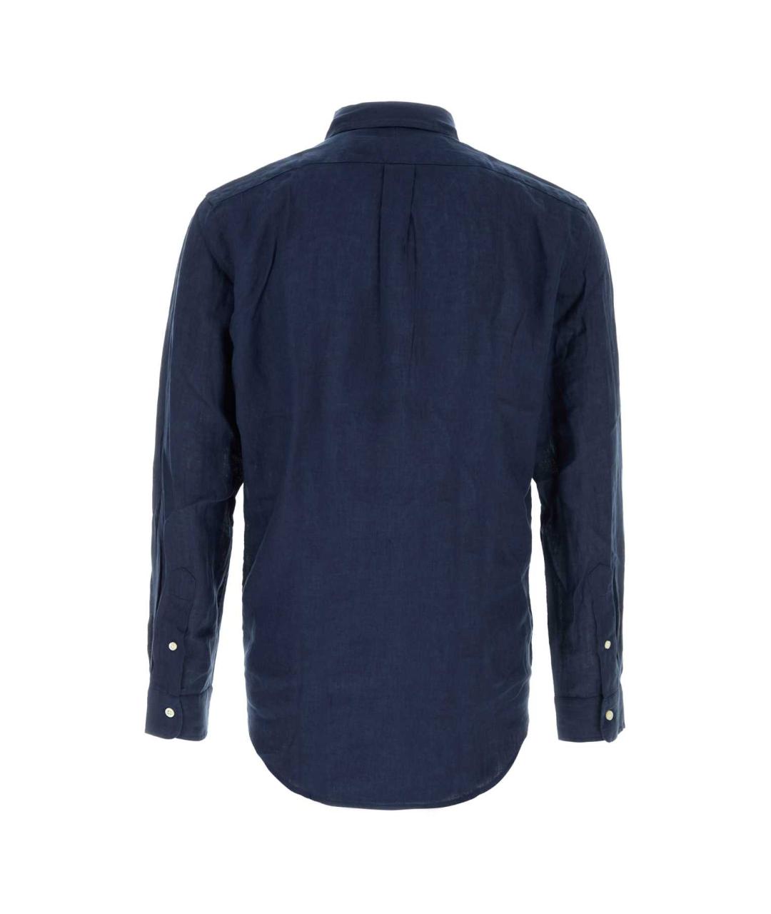 POLO RALPH LAUREN Синяя льняная кэжуал рубашка, фото 2