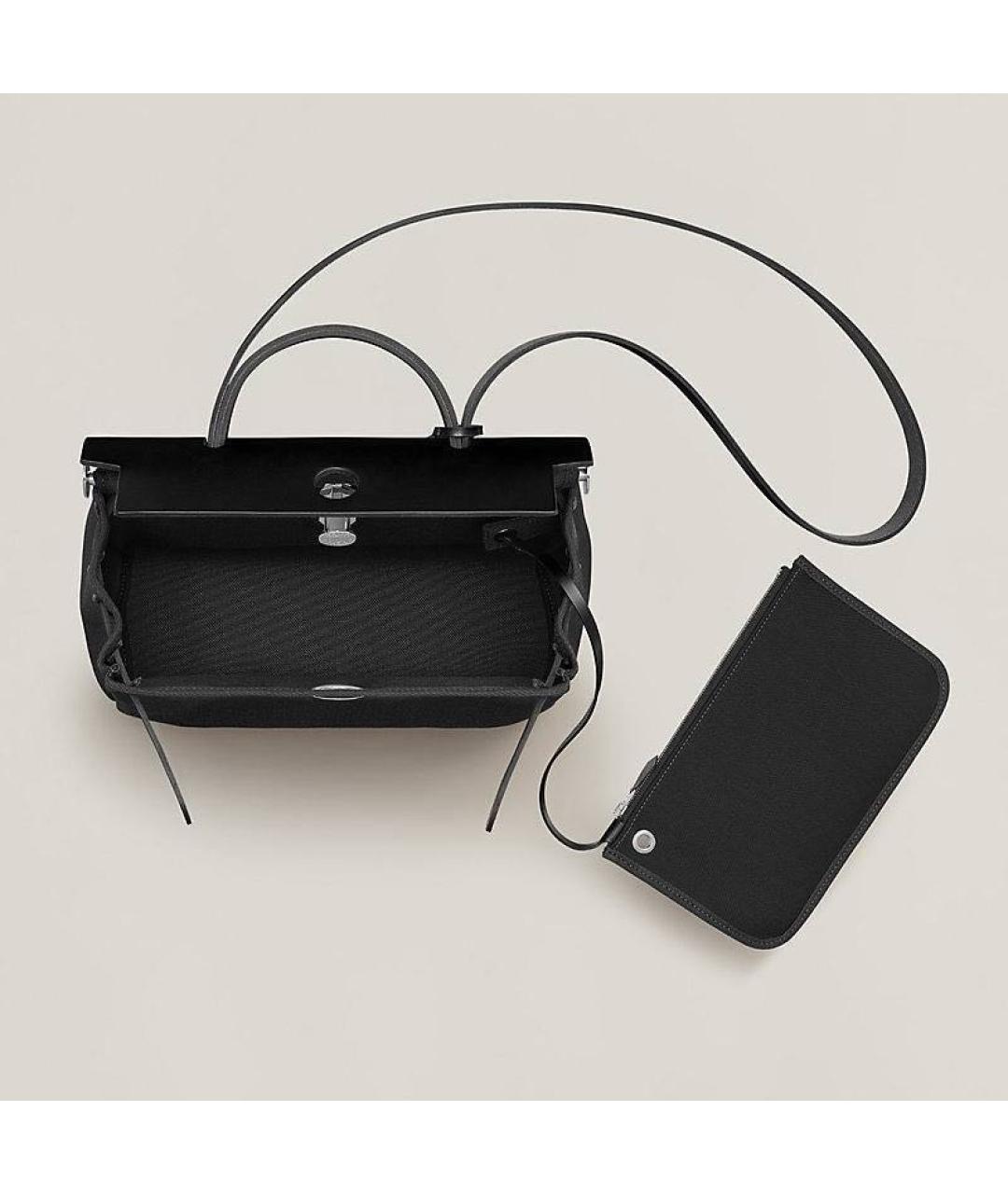 HERMES Черная тканевая сумка через плечо, фото 2