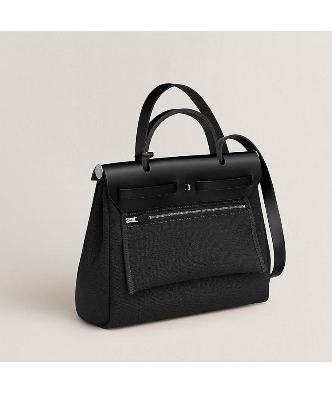 HERMES Черная тканевая сумка через плечо, фото 3