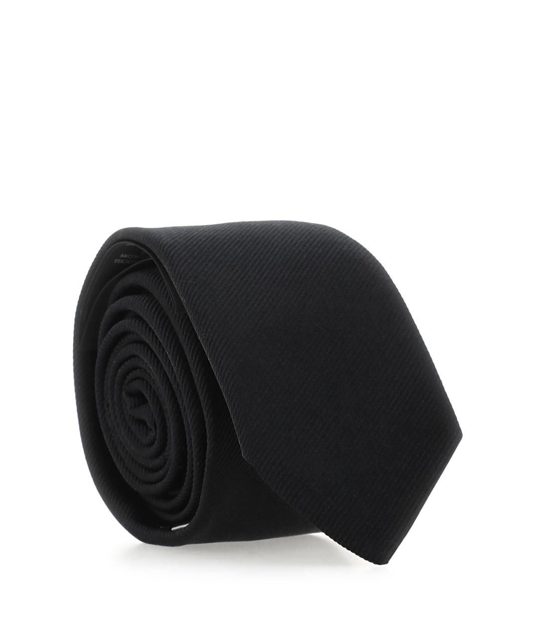 SAINT LAURENT Черный шелковый галстук, фото 2