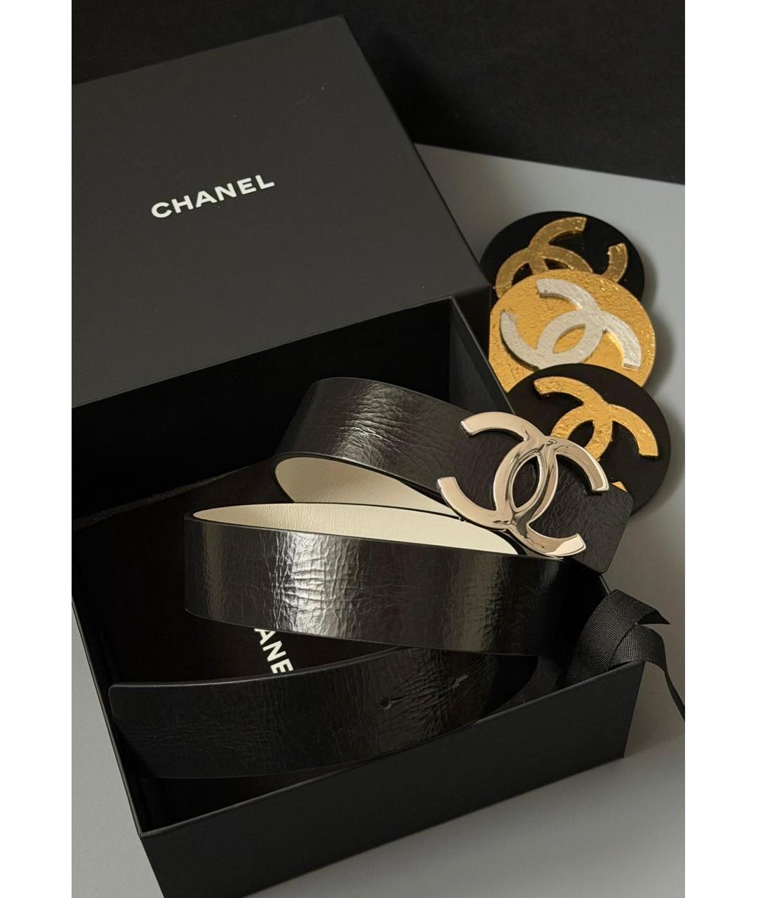 CHANEL Черный кожаный ремень, фото 2