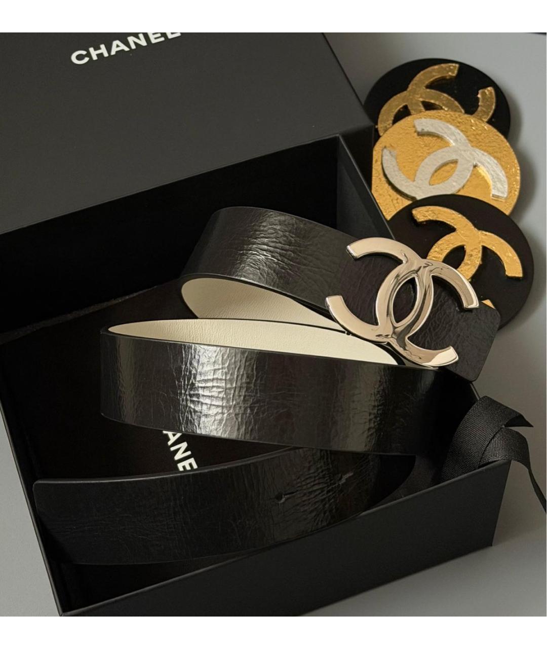 CHANEL Черный кожаный ремень, фото 3