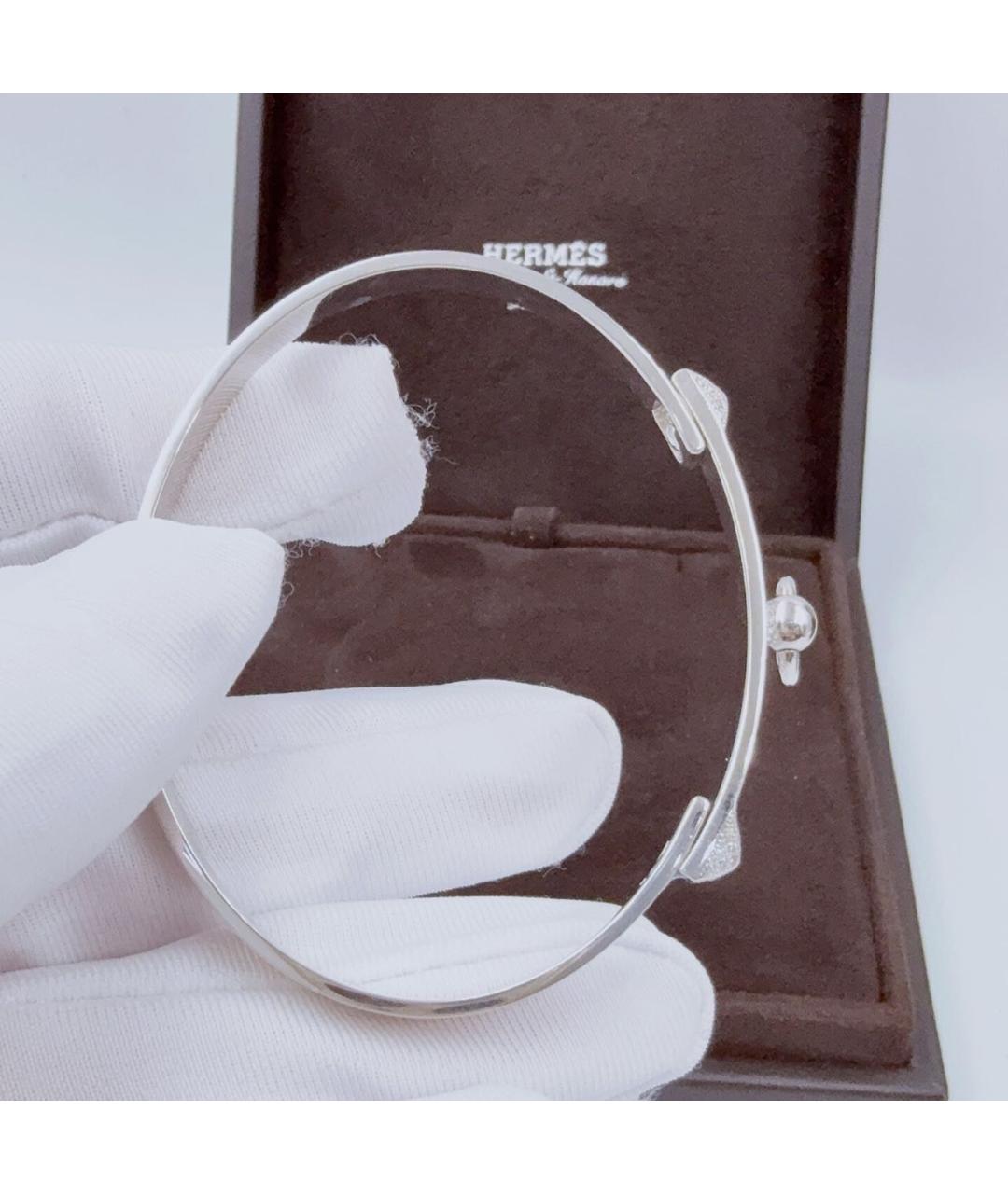 HERMES Белый браслет из белого золота, фото 6