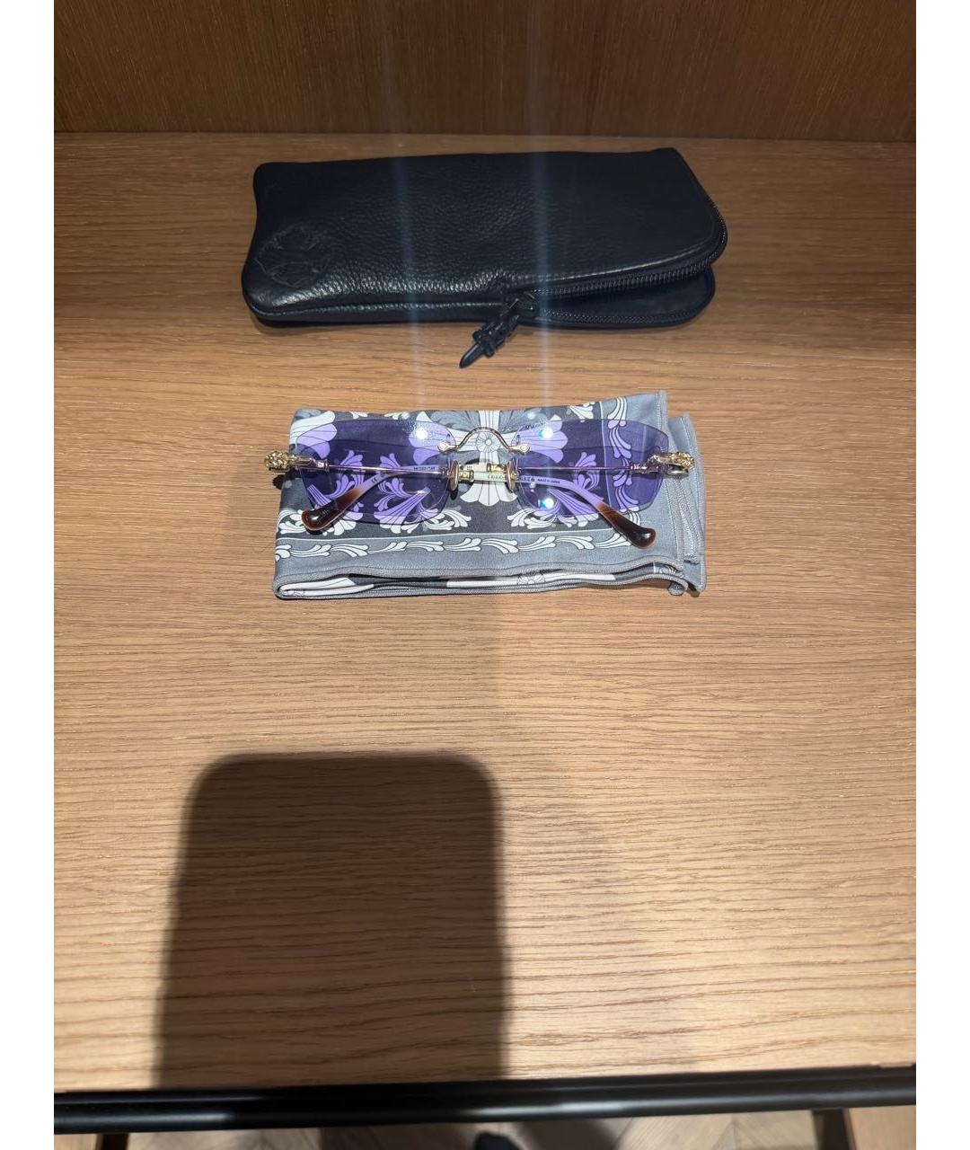 CHROME HEARTS Золотые металлические солнцезащитные очки, фото 5