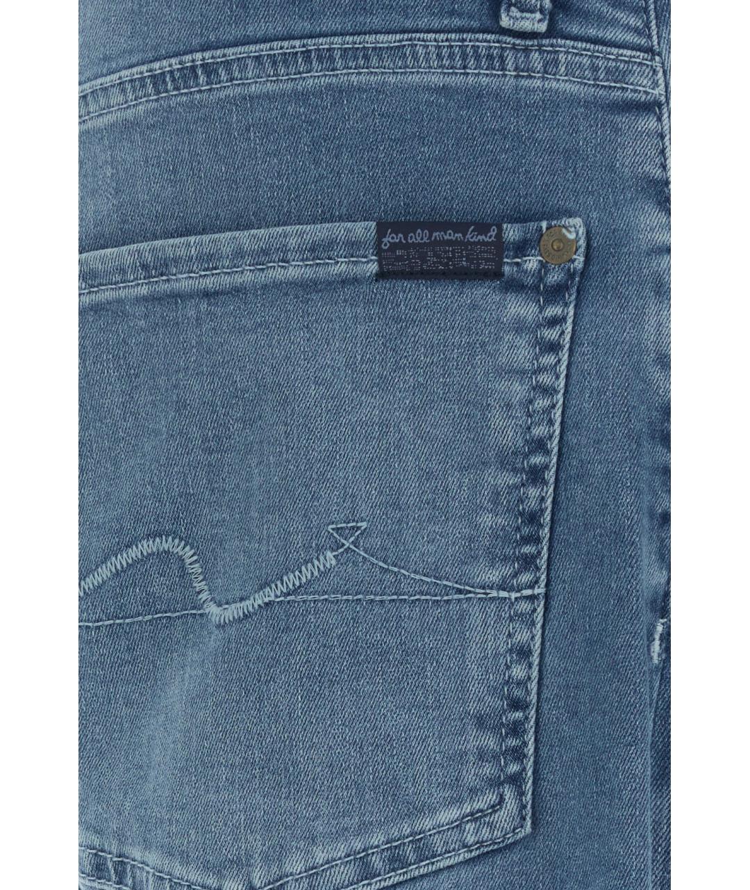 7 FOR ALL MANKIND Синие хлопковые прямые джинсы, фото 3