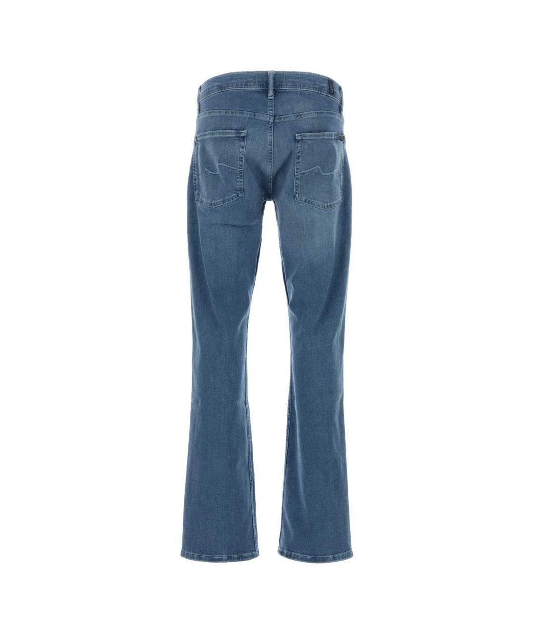 7 FOR ALL MANKIND Синие хлопковые прямые джинсы, фото 2