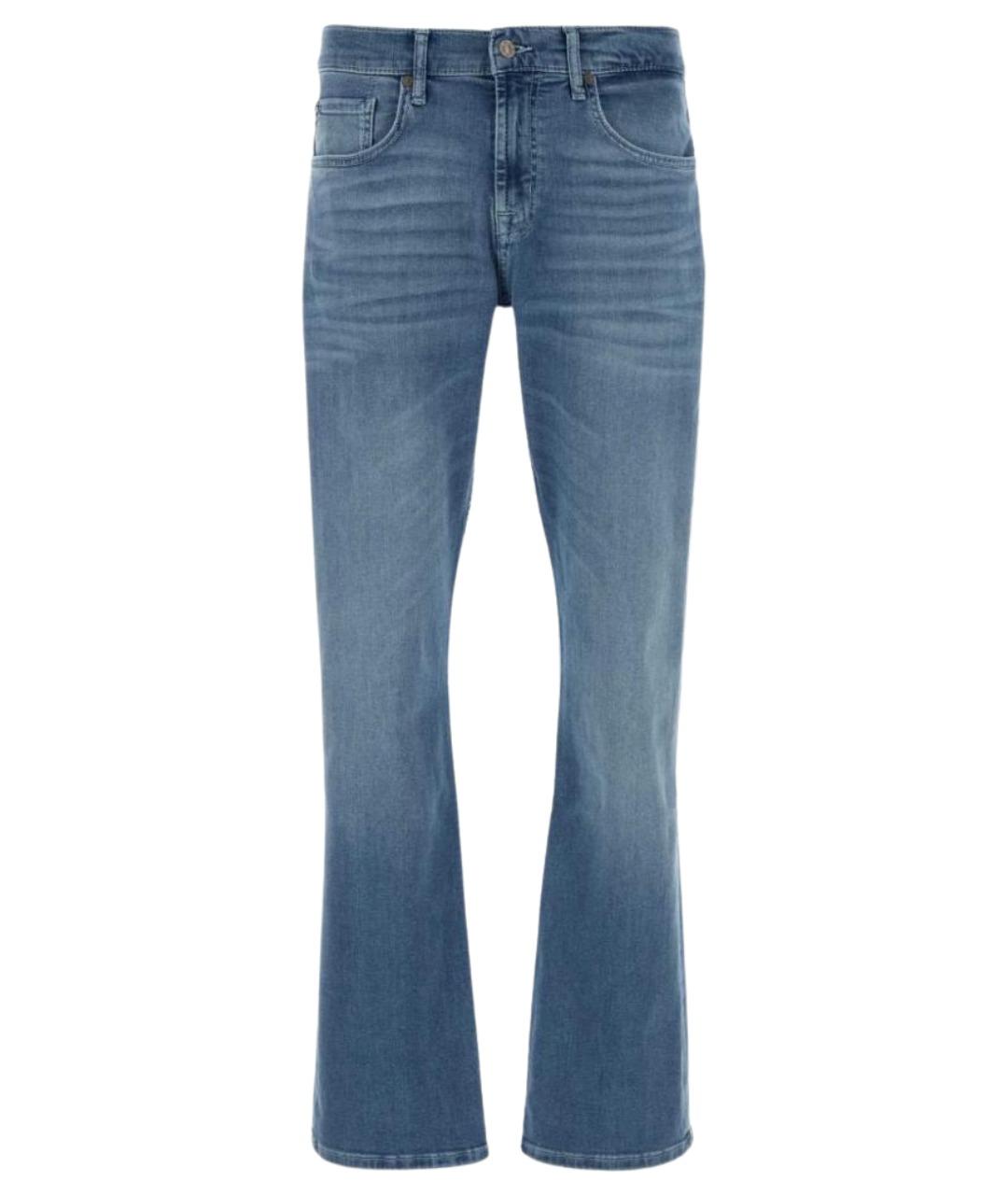 7 FOR ALL MANKIND Синие хлопковые прямые джинсы, фото 1